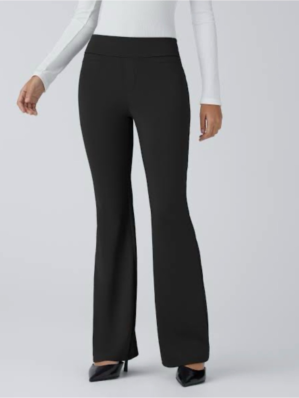 Halara Flex Black Mid Rise Pocket Work Pants, Medium Tall